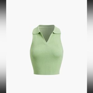 Ribbed Polo Tank Top|commense